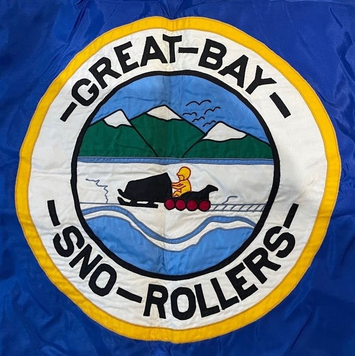 Vintage club jacket with the original embroidered Great Bay Sno-Rollers patch